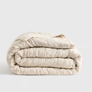 NWOT QUINCE European Linen Dream Quilt Full/Queen Sand 4311